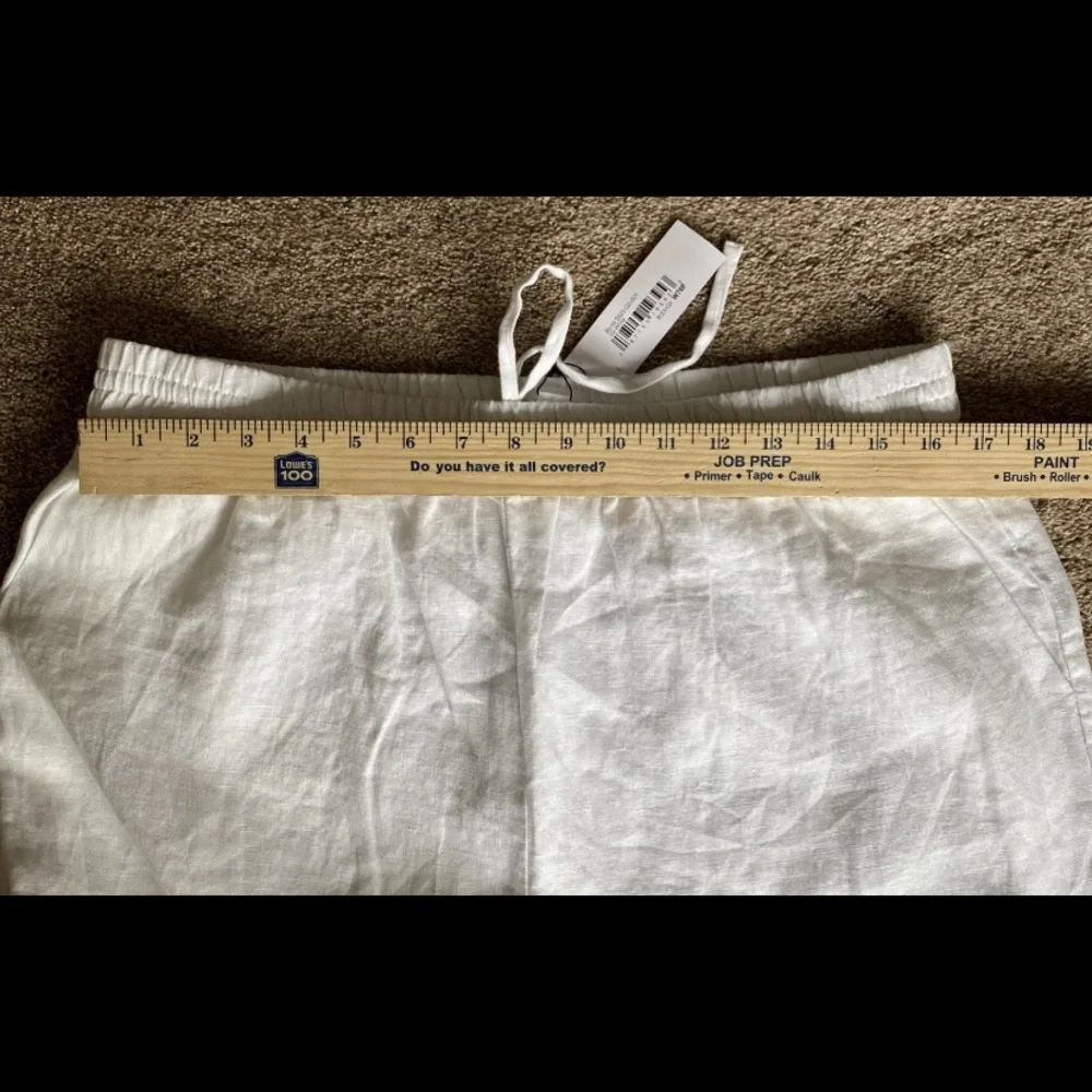 NWT Women’s The Drop Bonni Wide Leg Linen Pants. Size Large. White. Drawstring - Picture 4 of 6